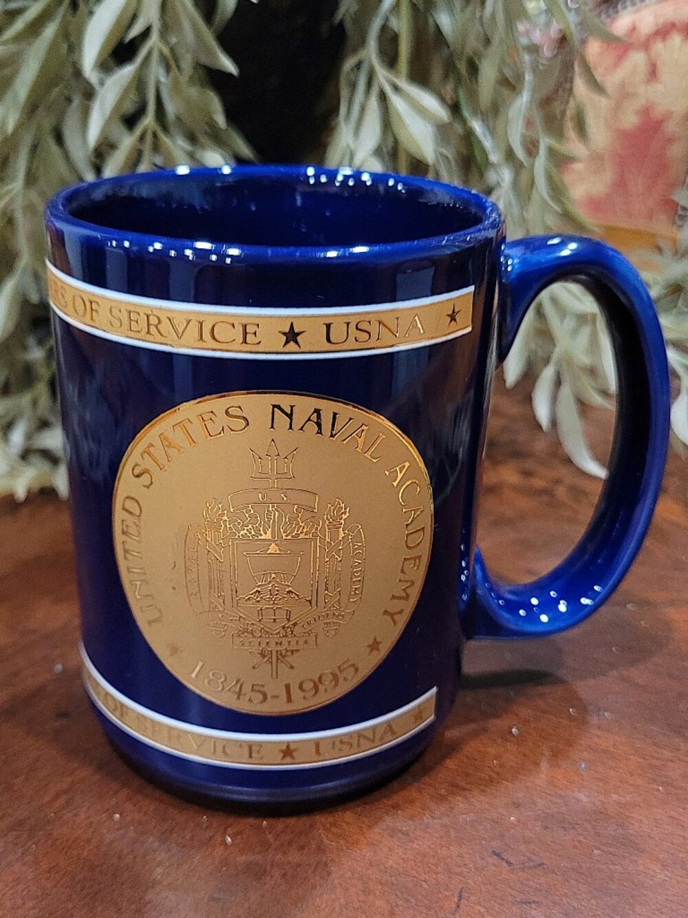 Vintage United States Naval Academy Crest Anniversary Coffee Mug 1845-1995